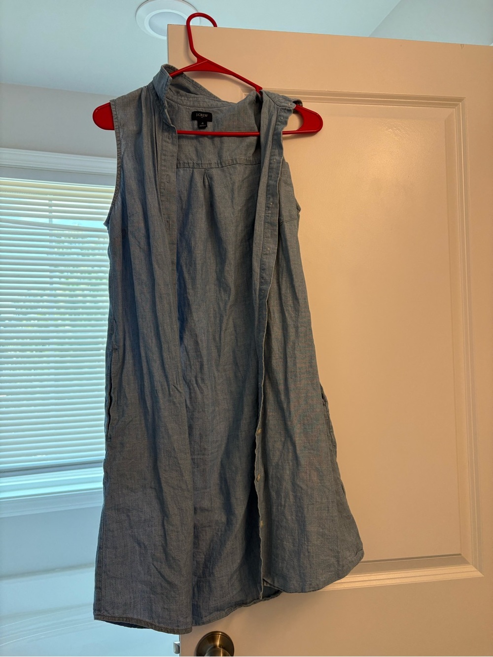 J. Crew Light Blue Sleeveless Chambray Dress